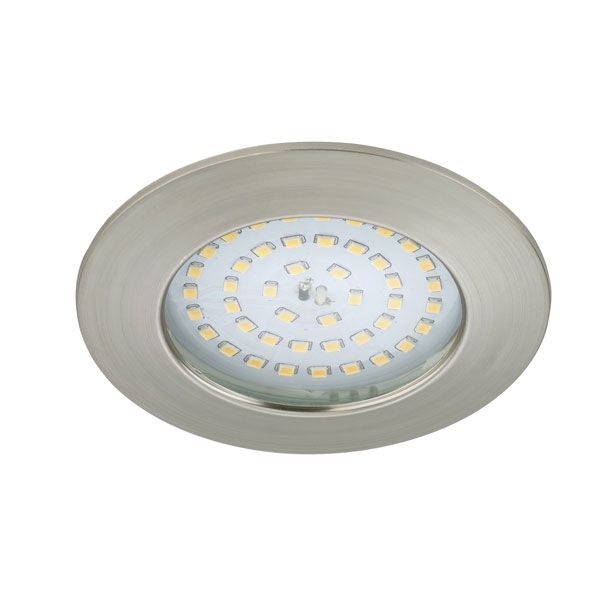 VGRADNA STROPNA SVETILKA PRISMA 1X10.5W LED, FI=100 MM MAT NIKELJ, OKR., IP44