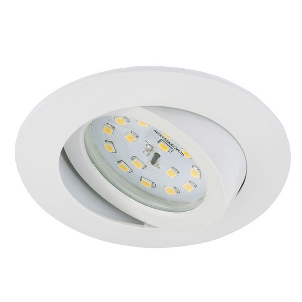 VGRADNA STROPNA SVETILKA PRISMA 1X5W LED,FI=82MM,GIBLJIVA BELA, OKR., IP23