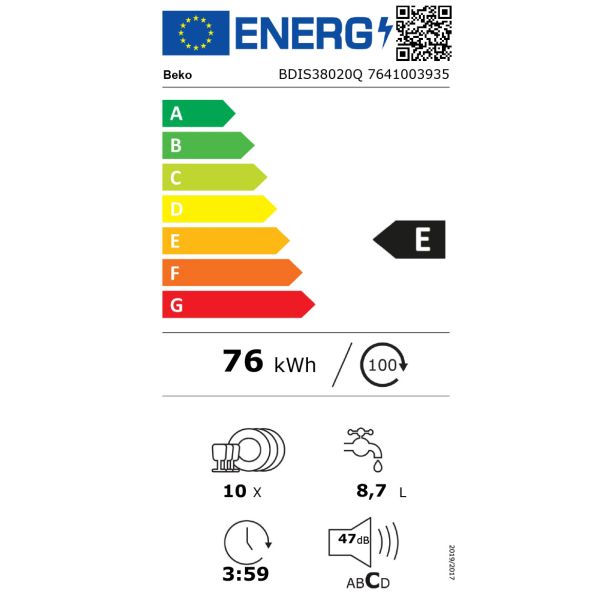 VGRADNI POMIVALNI STROJ BEKO BDIS38020Q