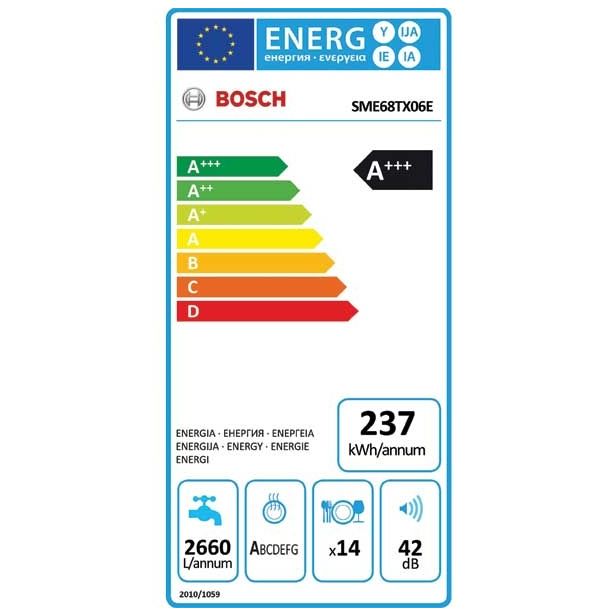 VGRADNI POMIVALNI STROJ BOSCH SME 68TX06E