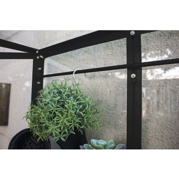 VITAVIA POLIS BALCONY GREENHOUSE 350 ESG STEEL FOUNDATION, BLACK