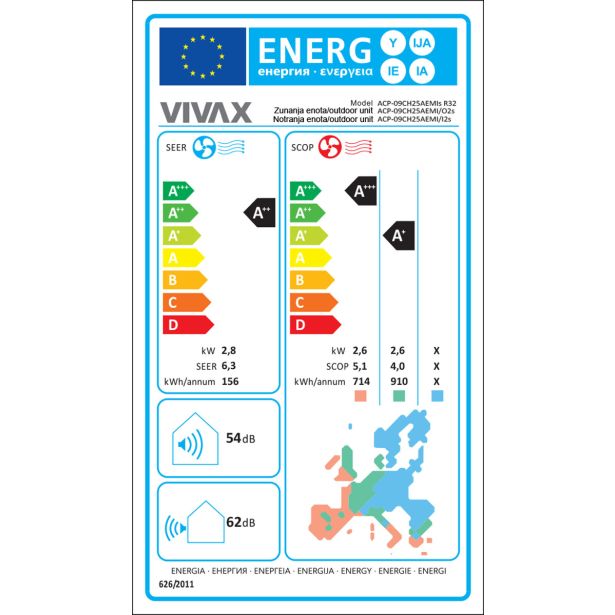 VIVAX KLIMATSKA NAPRAVA ACP-09CH25AEMI 2,5 KW