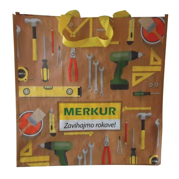 NAKUPOVALNA VREČKA MERKUR 500X400X200 PP WOVEN MERKUR MOTIV ORODJE