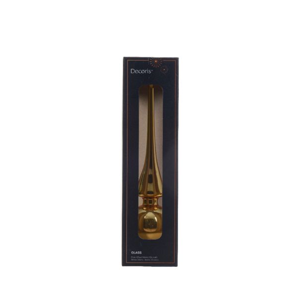 VRH ZA JELKO DECORIS ŠPICA 26 CM ZLATA SIJOČA