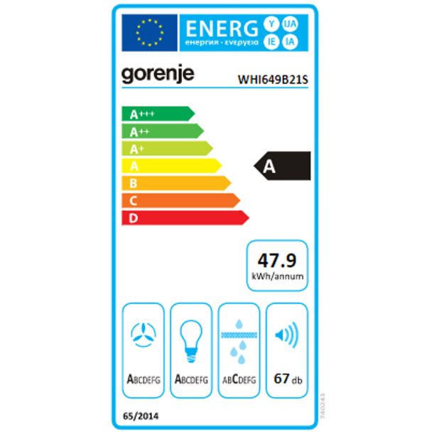 POŠEVNA STENSKA NAPA GORENJE WHI649B21S