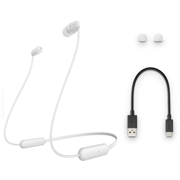 SLUŠALKE SONY WI-C200 BELE BLUETOOTH