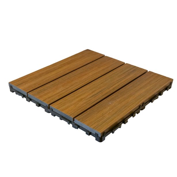 WPC DESKA ZA TERASO BAMBUSWPC KLIK PLOŠČA 3D TEAK 300X300X25 MM