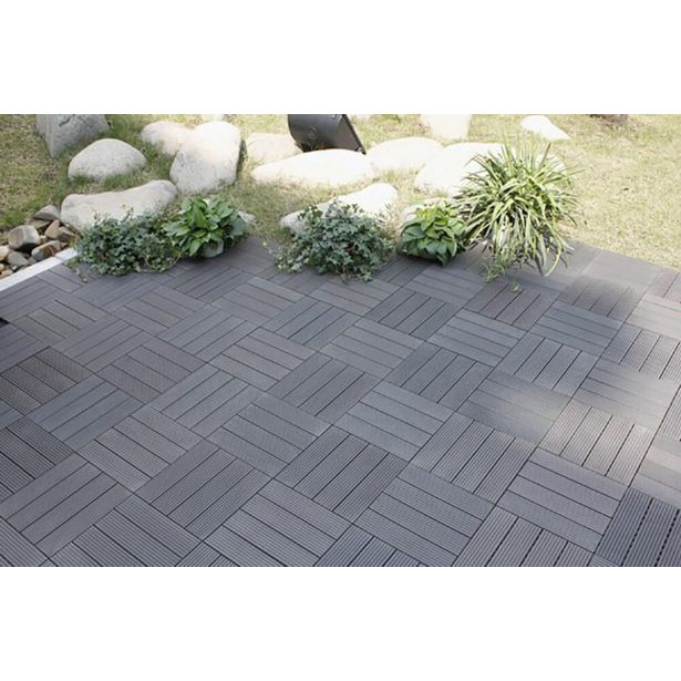WPC DESKA ZA TERASO BAMBUSWPC KLIK PLOŠČA RJAVA 300X300X22 MM