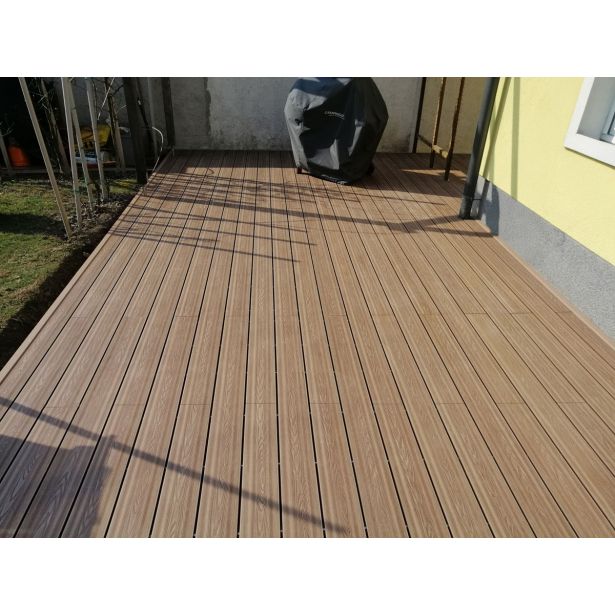 WPC DESKA ZA TERASO BAMBUSWPC RJAVA 3D 2200X140X23 MM
