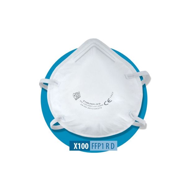 ZAŠČITNA RESPIRATOR MASKA OXYLINE X 100 FFP1 BREZ VENTILA ZAV=20KOS