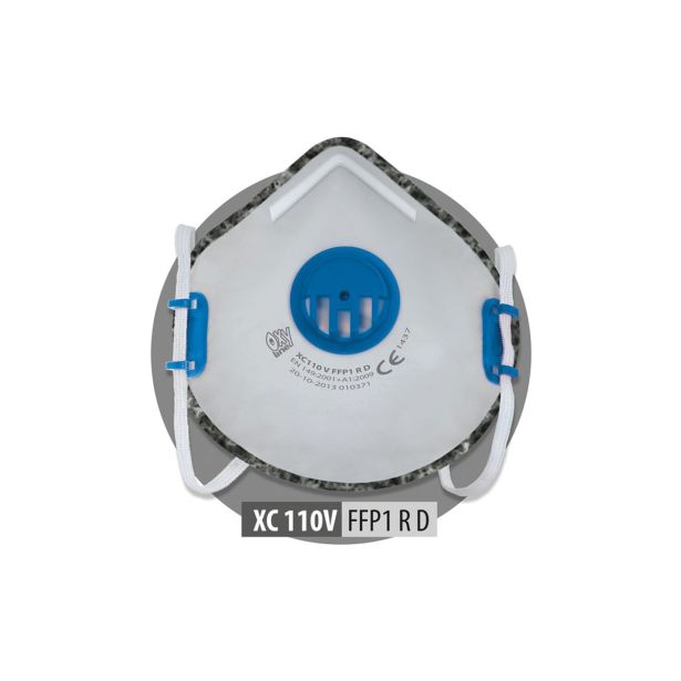 ZAŠČITNA RESPIRATOR MASKA OXYLINE XC 110 V FFP1 Z VENTILOM IN AKTIVNIM OGLJEM 3 KOS