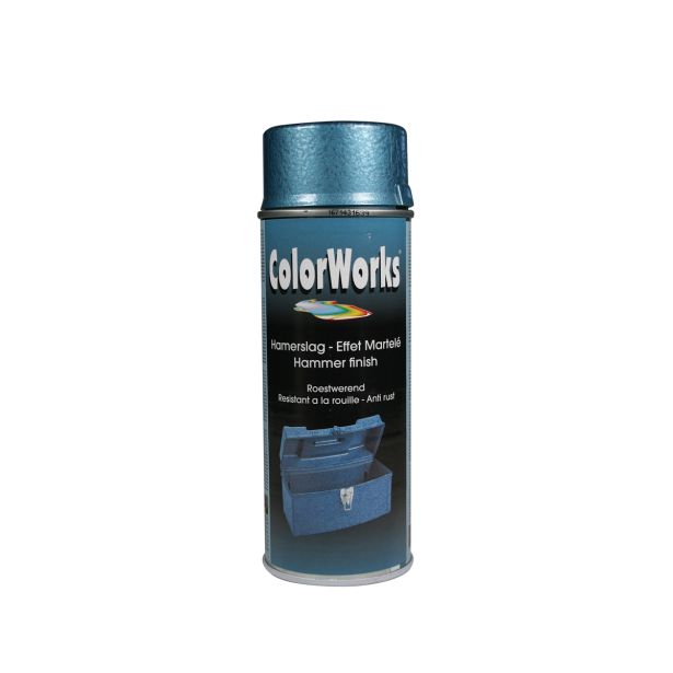 BARVNI SPREJ COLORWORKS ALKID ZA ORODJA MODER 400 ML - HAMERSLAG EFEKT