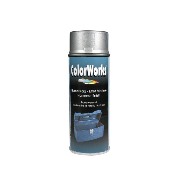 BARVNI SPREJ COLORWORKS ALKID ZA ORODJA SREBRN 400 ML - HAMERSLAG EFEKT