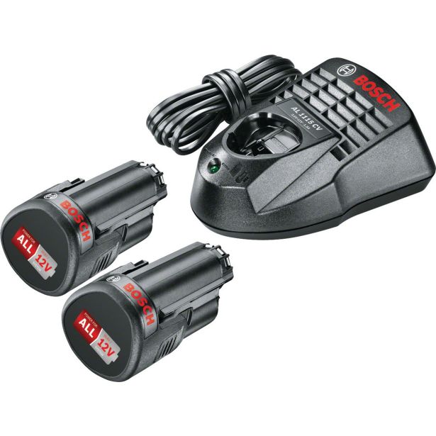 12 V ZAČETNI KOMPLET BOSCH 2X PBA 2,5 AH + POLNILNIK AL 1115 CV