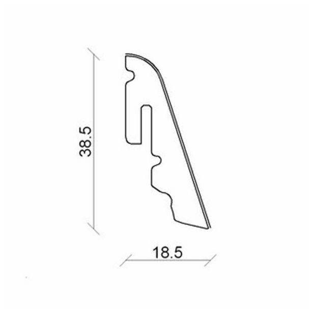 ZAKLJUČNA TALNA LETEV FN HRAST BELI LAK 19X58X2500 MM FURNIR