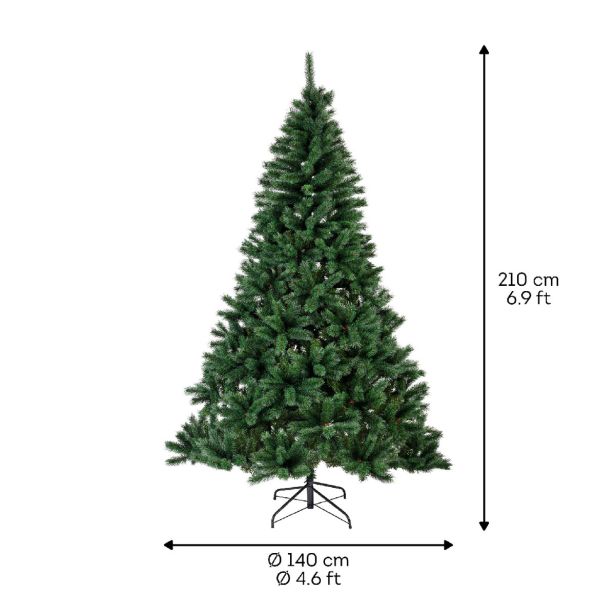ZELENA NOVOLETNA JELKA CANADA SPRUCE IZ UMETNE MASE, VIŠINE 210 CM