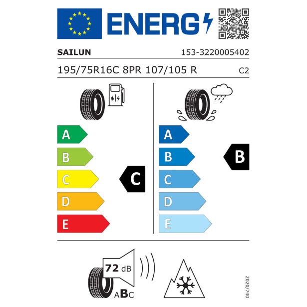 ZIMSKA GUMA SAILUN 195/75R16C 107/105R ENDURE WSL1 DOTXX23