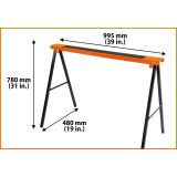 MIZARSKA STOLICA TACTIX 1000X780X480 MM, KOVINSKA ZLOŽLJIVA, PAR