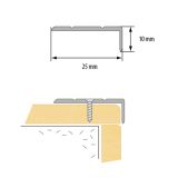 STOPNIŠČNI ALU PROFIL CEZAR 25X10MM 2.5M SREBRN