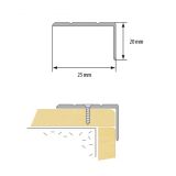 STOPNIŠČNI ALU PROFIL CEZAR 25X20MM 2.5M SREBRN