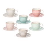 SET ČAJNIH SKODELIC S PODSTAVKI 6/1  IRIS  PEPPER  BAMBOO