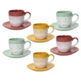 SET ČAJNIH SKODELIC S PODSTAVKI 6/1  LOUISE LAYERS GI-VE-MA