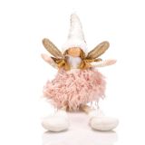 PRAZNIČNA FIGURA GLOSSTYLE ANGEL 50 CM SEDEČI SORT ROZA/BELA