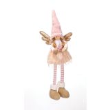 PRAZNIČNA FIGURA GLOSSTYLE ANGEL 54 CM SEDEČI SORT LILA/ROZA