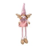 PRAZNIČNA FIGURA GLOSSTYLE ANGEL 54 CM SEDEČI SORT LILA/ROZA