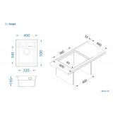 GRANITAL POMIVALNO KORITO ALVEUS ATROX 10, CONCRETE-G81 400X500 MM