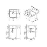 NERJAVNO POMIVALNO KORITO ALVEUS BASIC 140, SATIN 465X465 MM