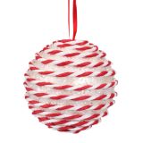BUNKA IZ UMETNE MASE DECORIS BELE/RDEČE BARVE FI 8 CM SORT