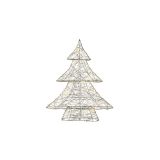 DEKORACIJA LUMINEO SMEREKA Z LED LUČKAMI, 40 CM, SREBRNA/TOPLO BELA