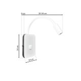 DEKORAT. STENSKA SVETILKA MILAGRO BASE 8W+2W BELA ML6351 NOČNA