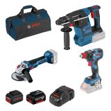 AKUMULATORSKI SET BOSCH PROFESSIONAL GBH 18V-26 +GDX 18V-200 C + GWS 18V-10