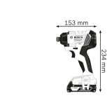 AKUMULAT. UDARNI VIJAČNIK BOSCH PROFESSIONAL GDR 180-LI 2X 18V 2AH; KOVČEK; 1/4"