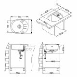 GRANITAL POMIVALNO KORITO ALVEUS ROLL 40, G91 CARBON 595X475 MM