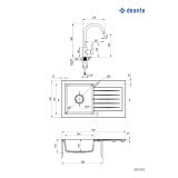 GRANITAL POMIVALNO KORITO DEANTE ZQZV 5113 SET Z ARMATURO