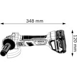 AKUMULAT. KOTNI BRUSILNIK BOSCH PROFESSIONAL GWS 180-LI SOLO; PROMIX 18V
