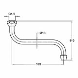 IZLIVNA CEV ZA ARMATURO UNITAS FI 13/170 MM "S"