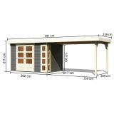 LESENA VRTNA HIŠKA KARIBU KERKO 4 302DX217GX211V + 280D 19MM ANTRACIT