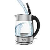 TEFAL 1.7 L STEKLEN GRELNIK VODE, KI772D38, VOLUMEN 1.7 L, MOČ 2200 W, SNEMLJIV FILTER ZA VODNI KAMEN, PODSTAVEK 360°