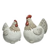 KOKOŠ (8.5X10.5X12CM) / PETELIN (8.5X13X13.5CM), GLINA