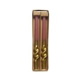 KONUS SVEČA DECORIS ROZA/ZLATA, ZAVITA 2/1 FI 3.5 CM, VIŠINA 30.5 CM
