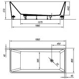 KOPALNA KAD SAMOSTOJEČA KOLPA SAN RAMONA-FS 180X80 BELA ODL. GARN. UP&DOWN SISTEM