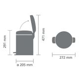 KOŠ ZA SMETI BRABANTIA NEWICON S PEDALKO 5 L, BEL