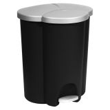 KOŠ ZA SMETI CURVER S PEDALOM, TRIO 2X17L+1X6L, ČRNO SREBRN