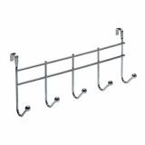 KOVINSKI OBEŠALNIK HETTICH DIY ZA NA VRATA, 375X165X60 MM, 5 KLJUK, KROMIRAN