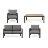 KOVINSKA VRTNA GARNITURA BIZZOTTO BELMAR NAT/CHARC YK13 SOFA SET4 W-CUSH