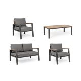 KOVINSKA VRTNA GARNITURA BIZZOTTO BELMAR NAT/CHARC YK13 SOFA SET4 W-CUSH